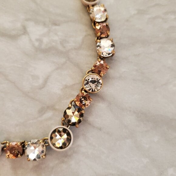 ✨ RARE HTF J.Crew Brulee Mercury Glass Rhinestone Crystal Statement Necklace ✨ - Picture 4 of 15